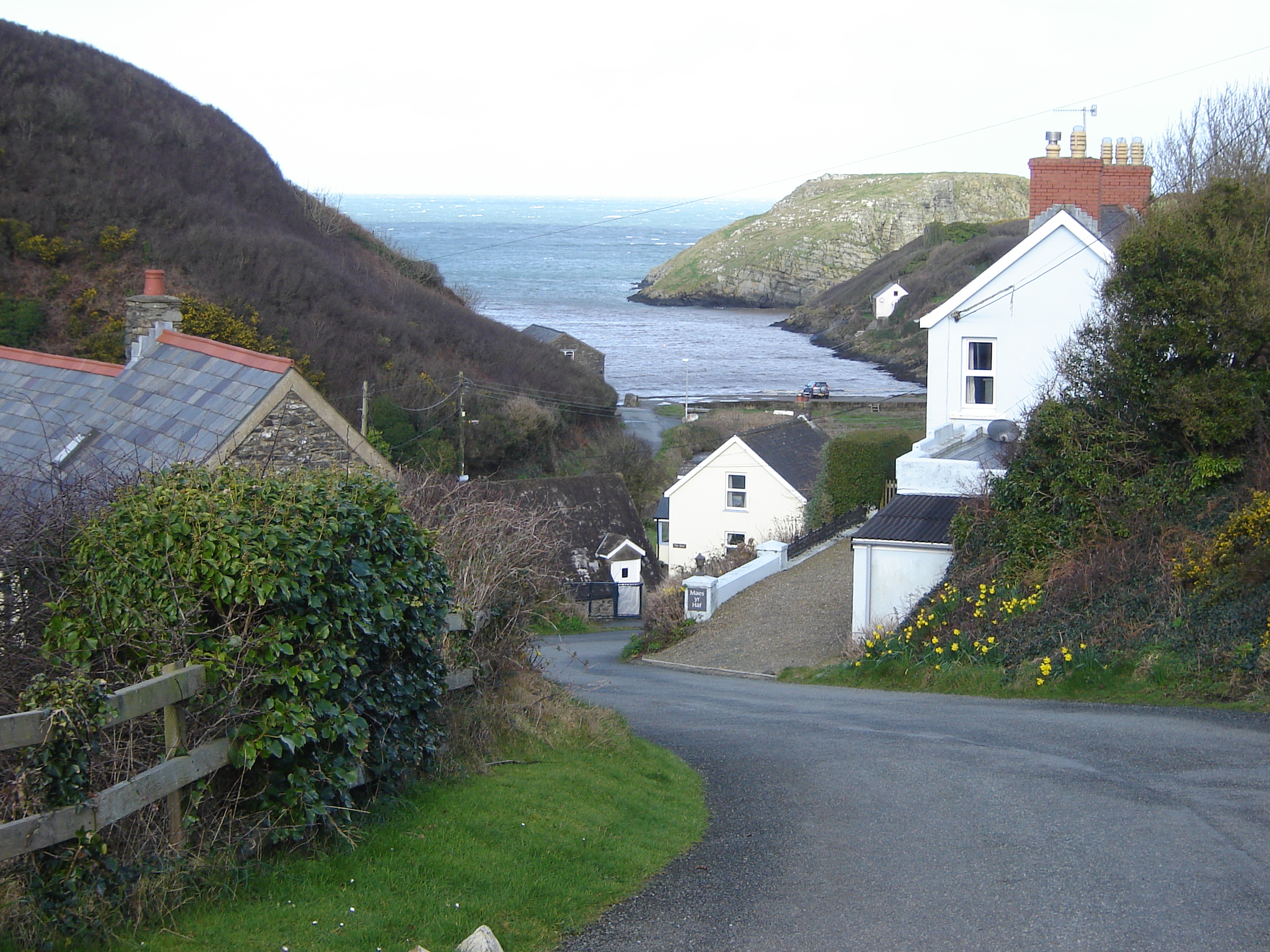 Looking out from Abercastle towards the site
